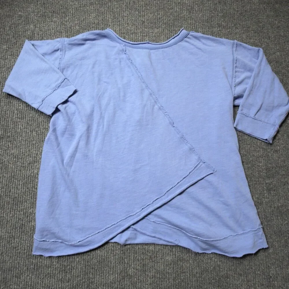 Free People Intimately Free Henley Top Shirt Size Small Oversized Light Blue